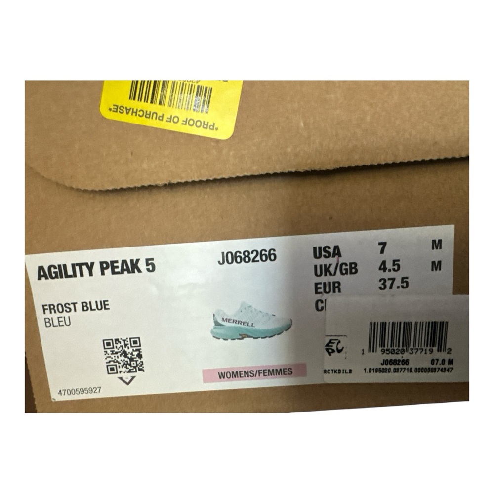 Merrell AGILITY PEAK 5 Women's Size 7 Running Shoes Hiking Camping Frost Blue - Picture 15 of 15